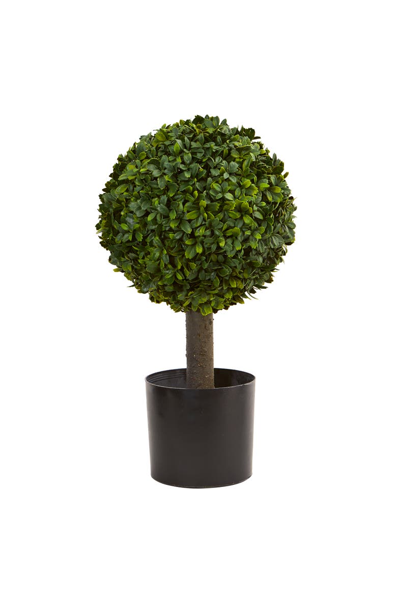 21-in Boxwood Ball Topiary Artificial Tree, Main, color, Green