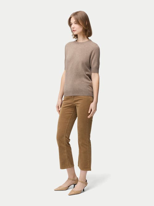 Gobi Mongolian Cashmere Crew Neck Cashmere Top In Taupe