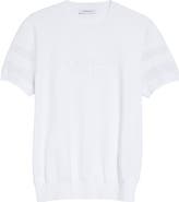 Givenchy Short Sleeve Cotton Blend Logo Sweater