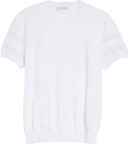 Givenchy Short Sleeve Cotton Blend Logo Sweater