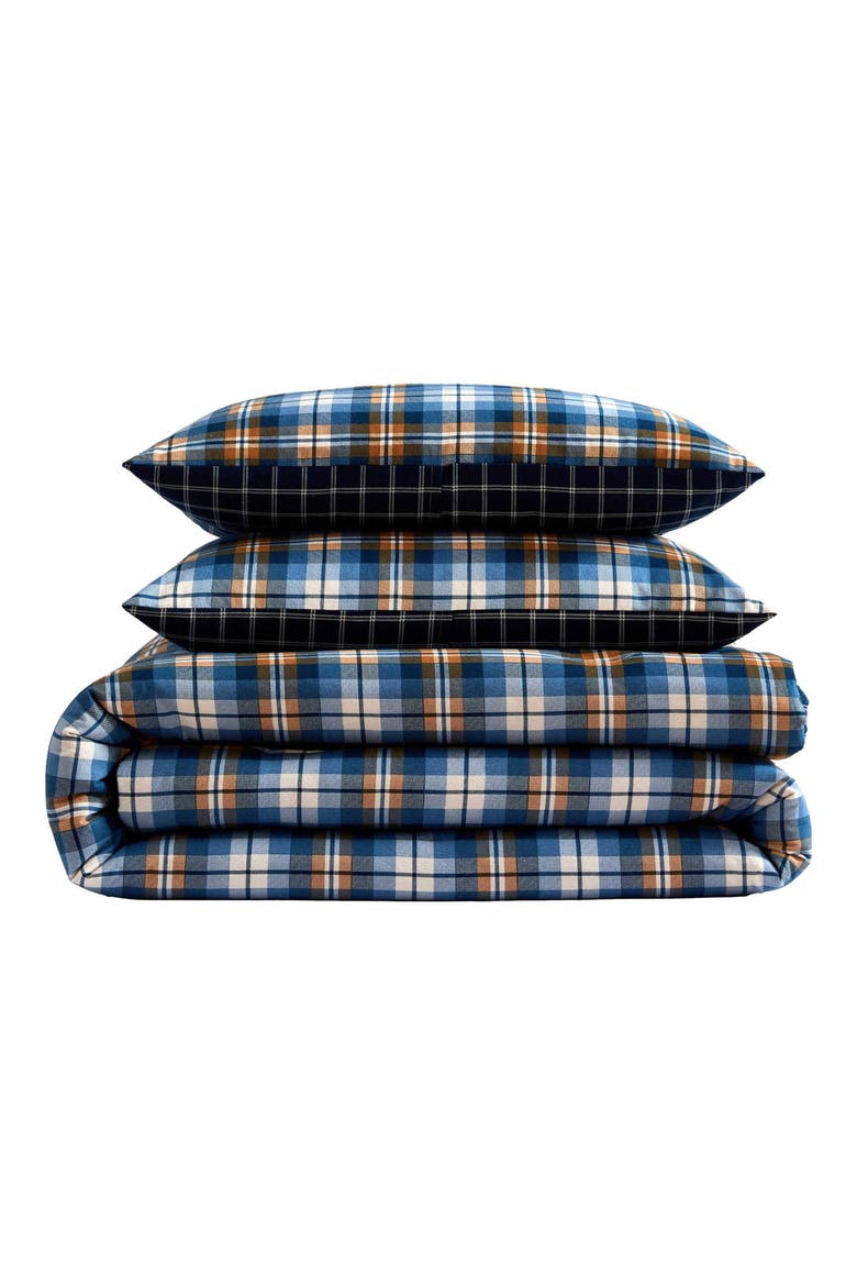Halifax Plaid Comforter Set, Main, color, BLUE/ WHITE