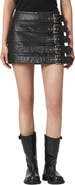 AllSaints Betty Buckle Leather Miniskirt