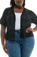 Nina Leonard Open Front Crochet Bolero