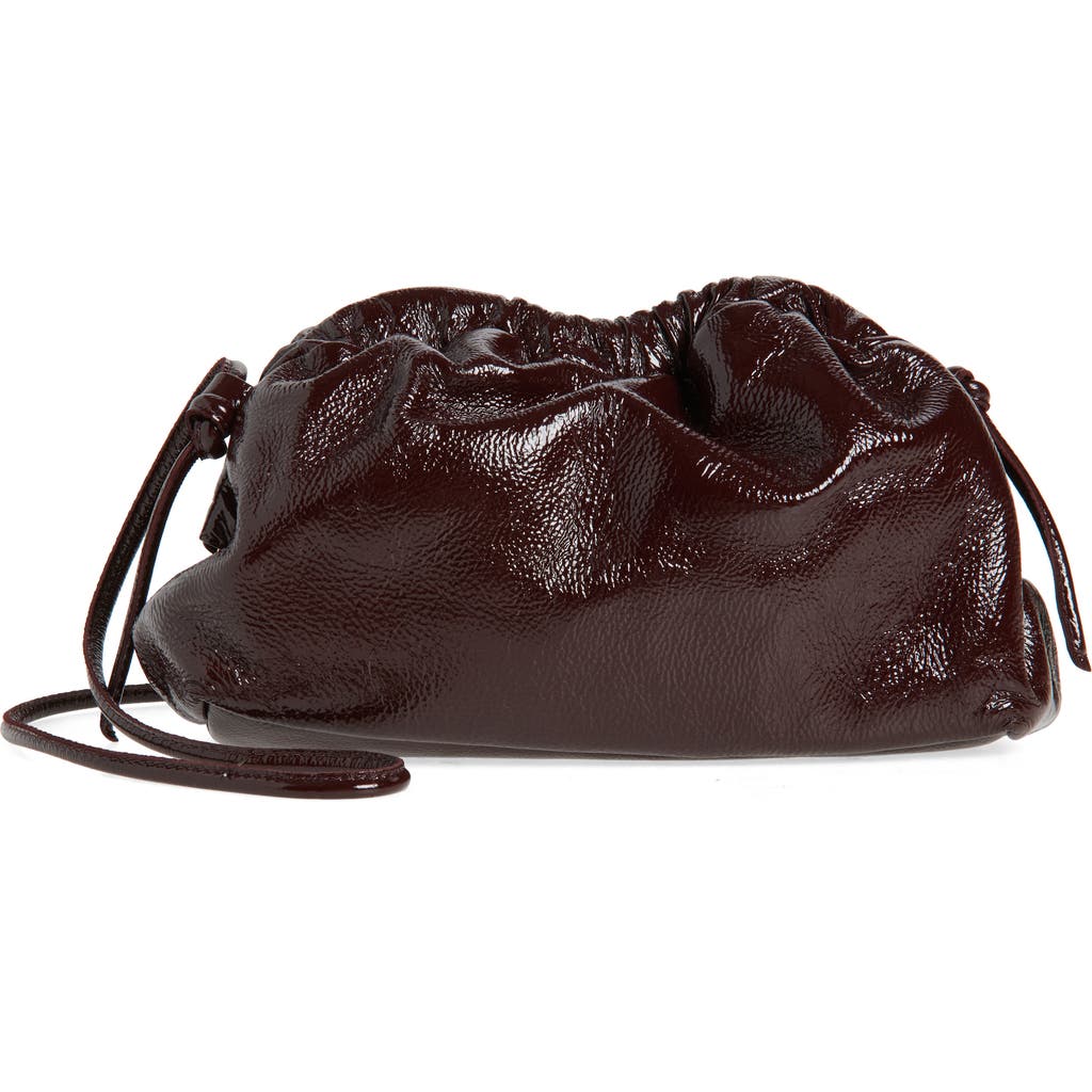 Mansur Gavriel Mini Cloud Leather Clutch In Burgundy