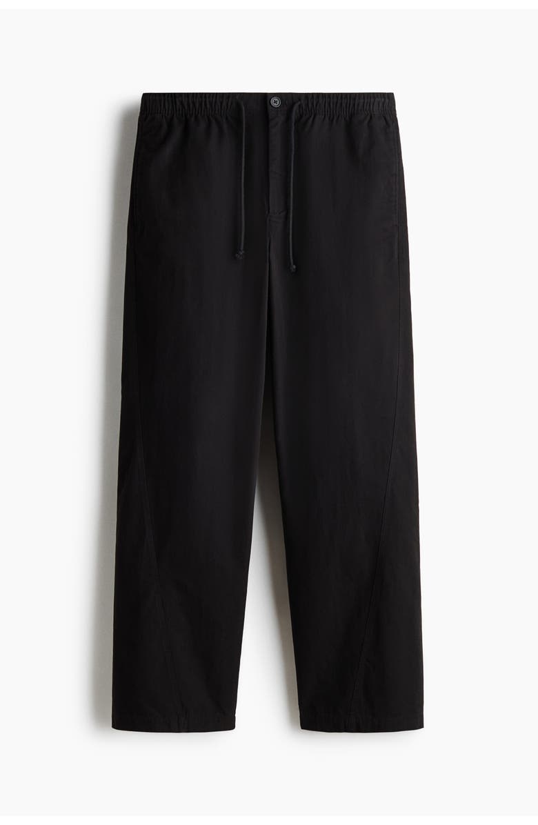 H&M Relaxed Fit Twisted Trousers, Main, color, Black