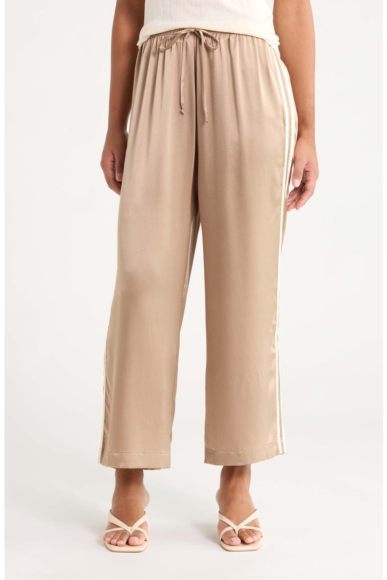 Silk Stripe Crop Pants, Main, color, SHITAKECRE