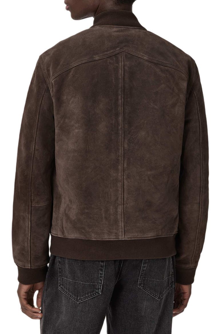 Stafford Suede Bomber Jacket, Alternate, color, WOODLAND BROWN