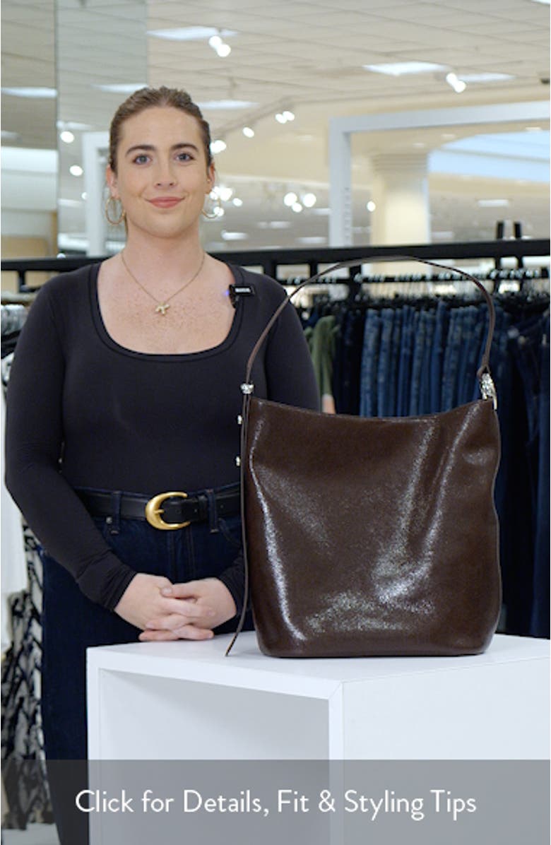halo glazed large leather bucket bag, sales video thumbnail