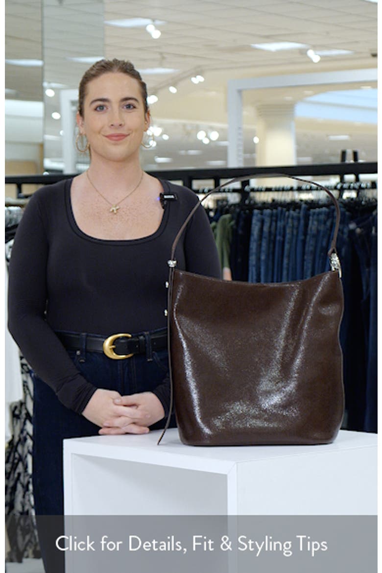 halo glazed large leather bucket bag video