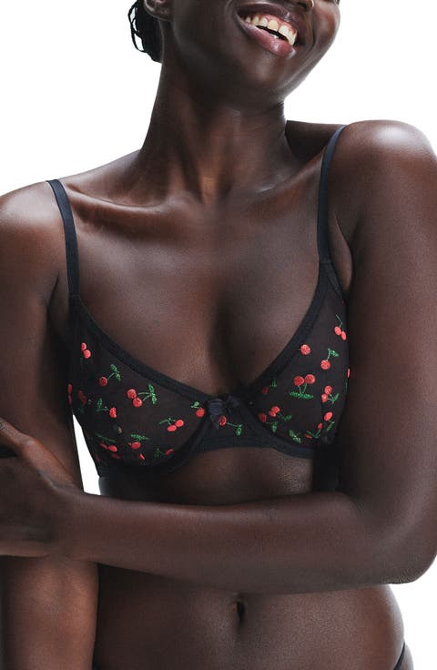 Puff Cherries Unlined Demi Bra