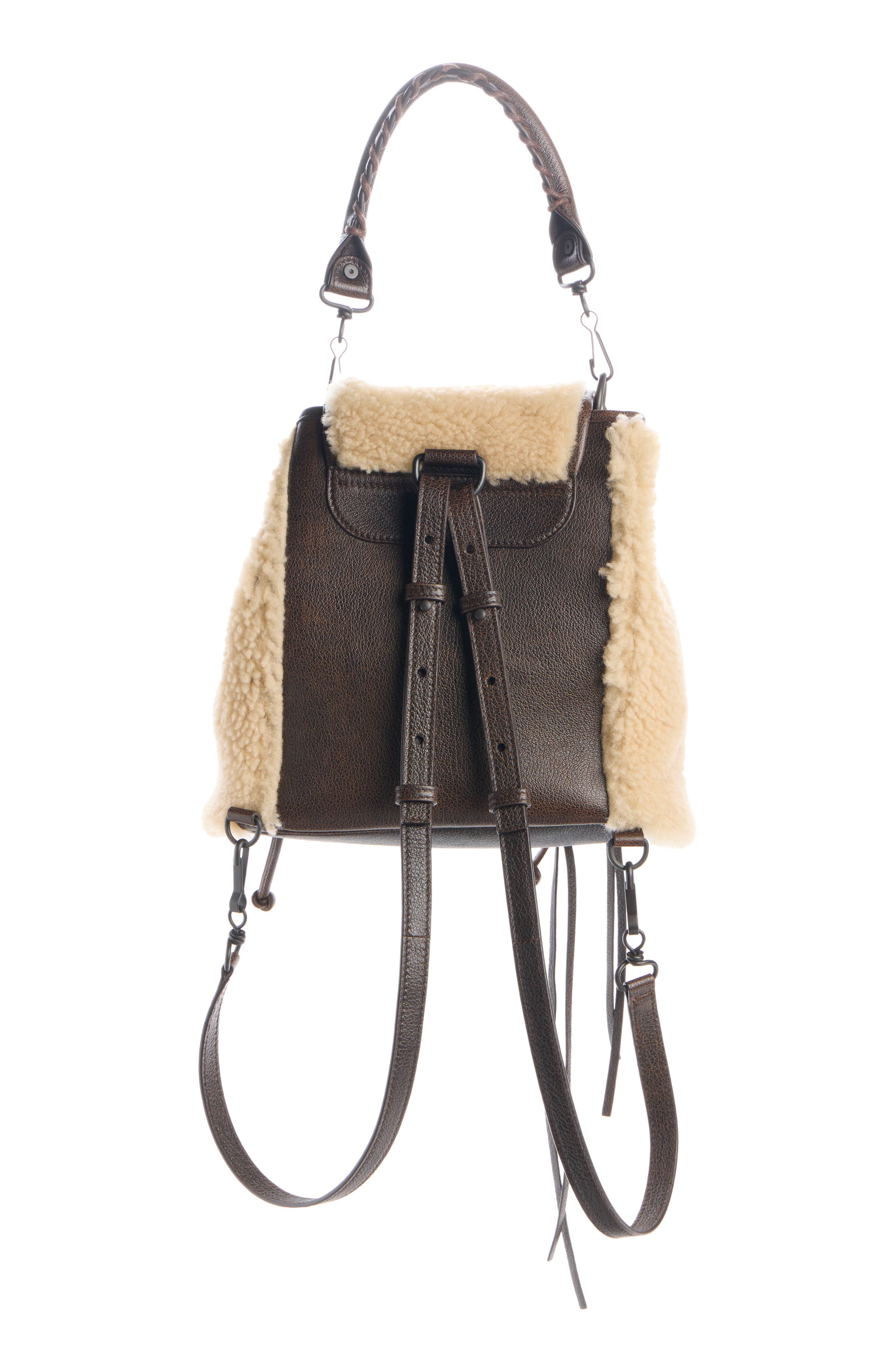 Le City Genuine Shearling Backpack, Alternate, color, 9226 IVORY