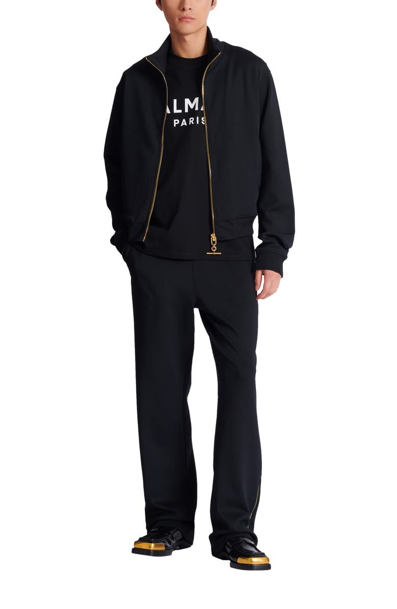 Balmain Printed cotton T-shirt, Alternate, color, Black