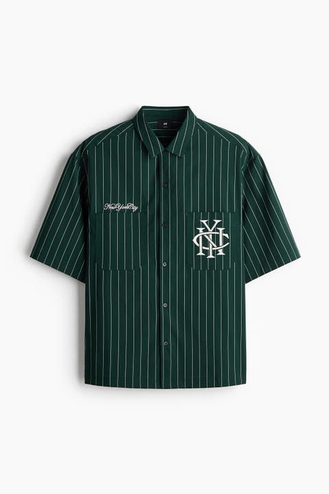 Regular Fit Embroidered-motif Shirt