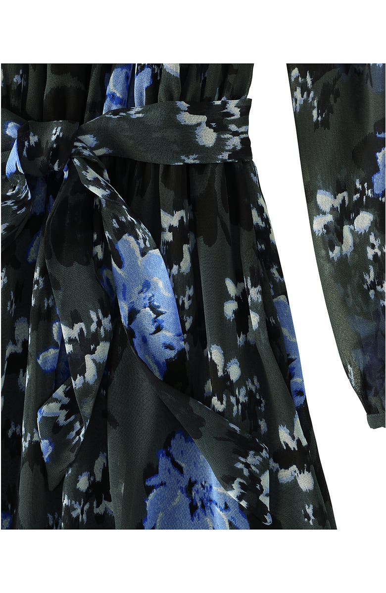 Lands' End Chiffon Tiered Long Sleeve Maxi Dress, Alternate, color, Evening Forest Painted Floral