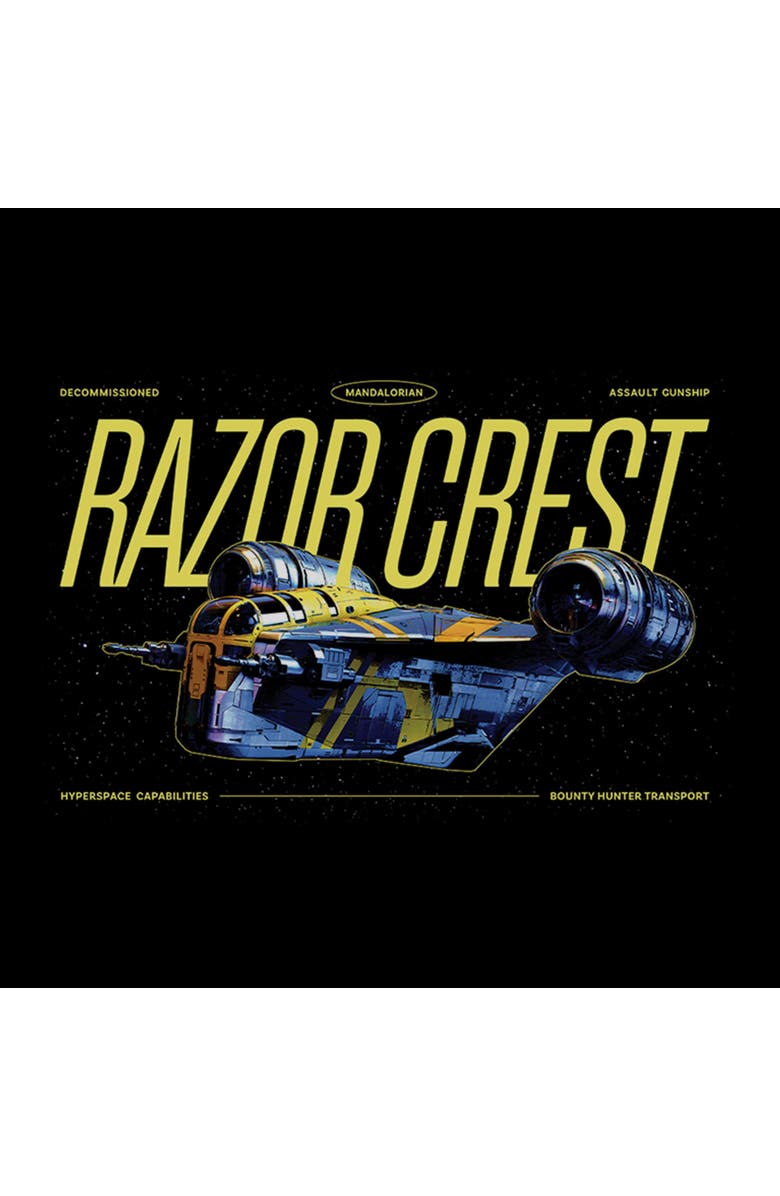 Star Wars: The Mandalorian and Grogu Boy's Star Wars The Mandalorian and Grogu Bounty Hunter Razor Crest  Graphic T-Shirt, Alternate, color, Black
