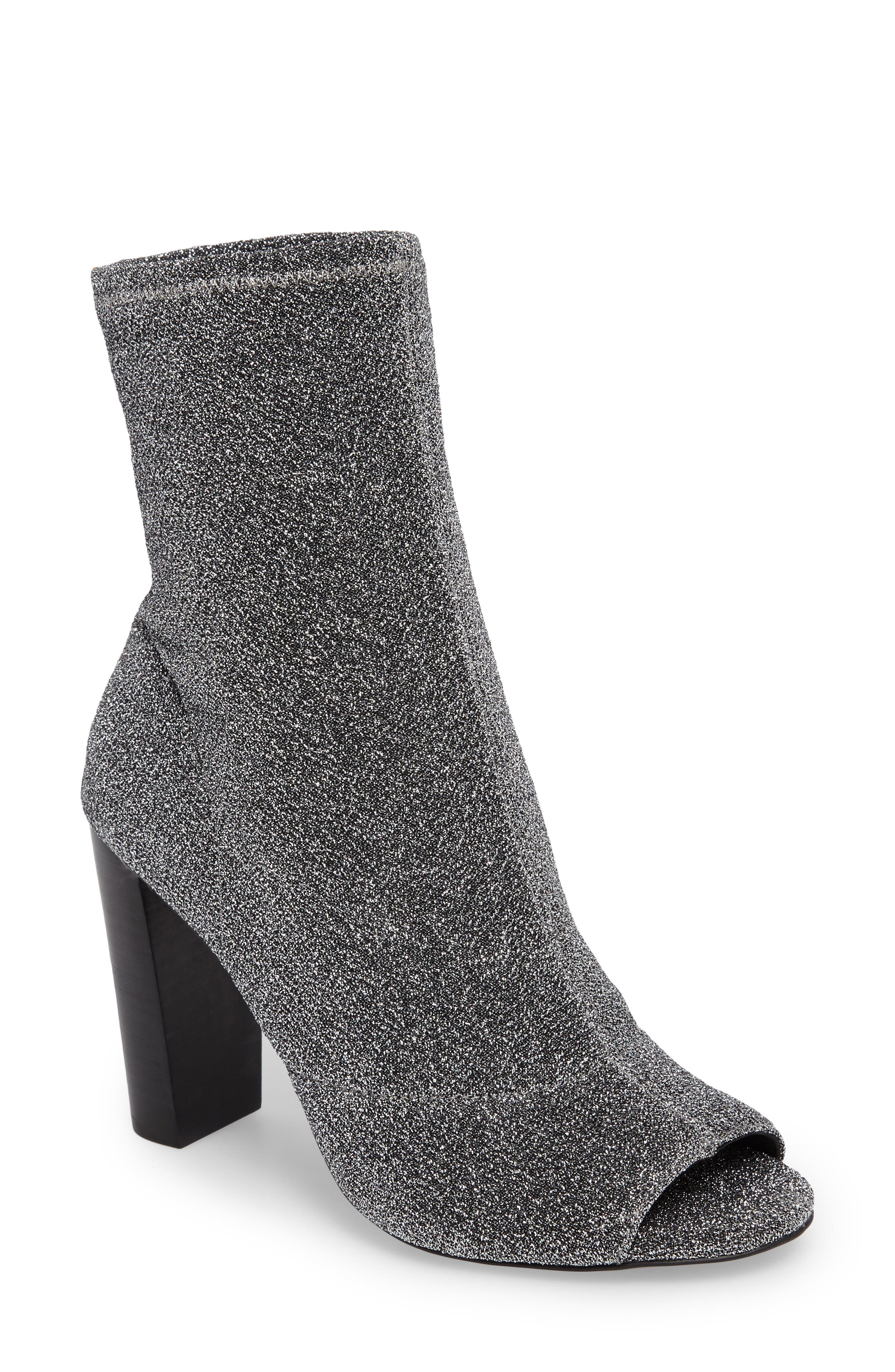 Elara Open-Toe Bootie, Main, color, GUNMETAL