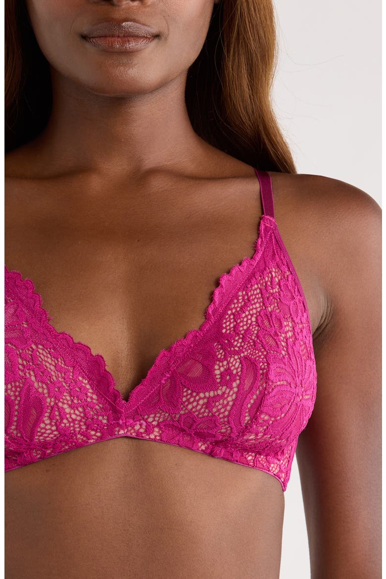 Floral Lace Triangle Bralette, Alternate, color, BOYSENBERRY