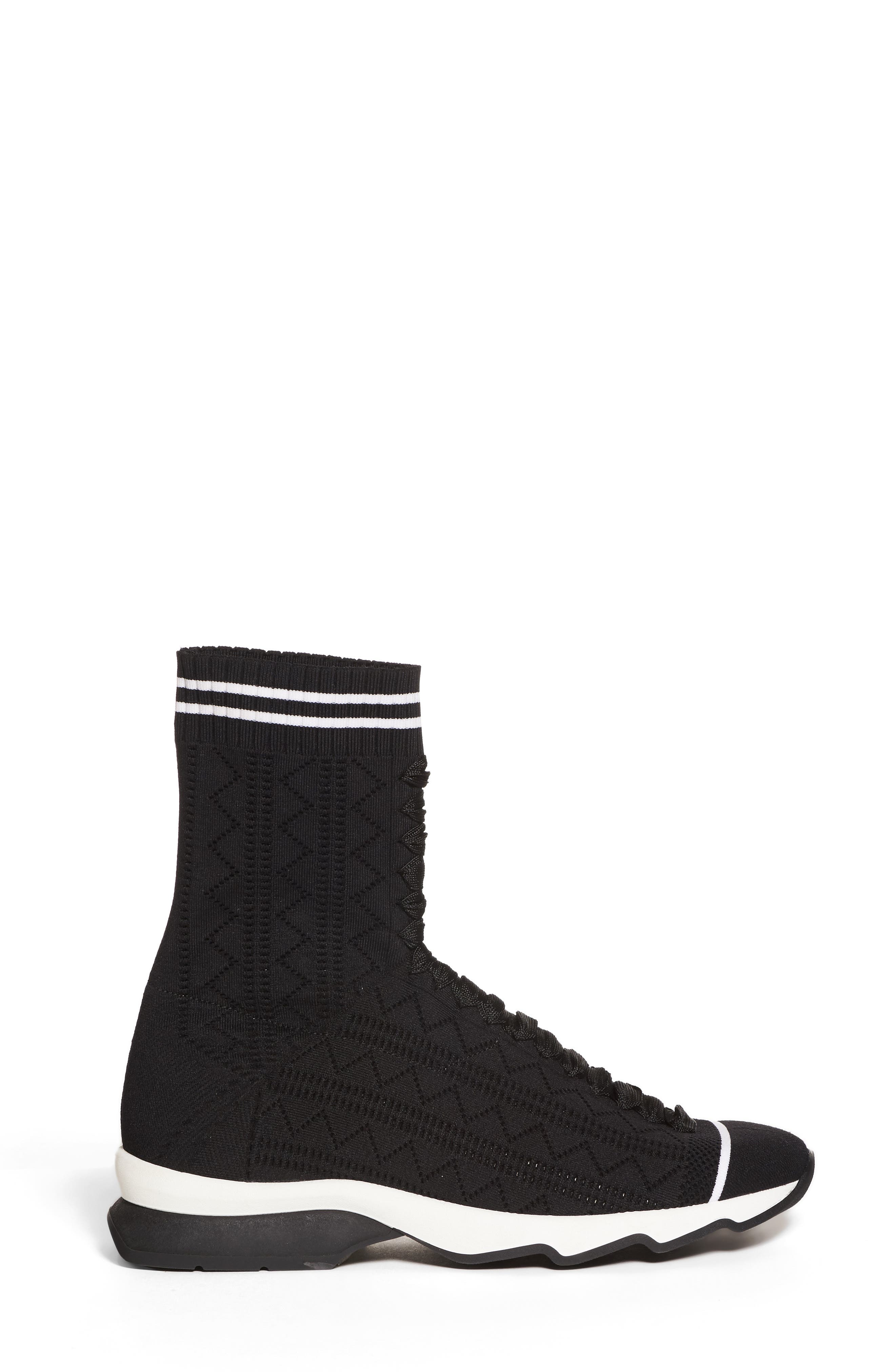 Rocko-Top Sock Sneaker, Alternate, color, BLACK/ WHITE