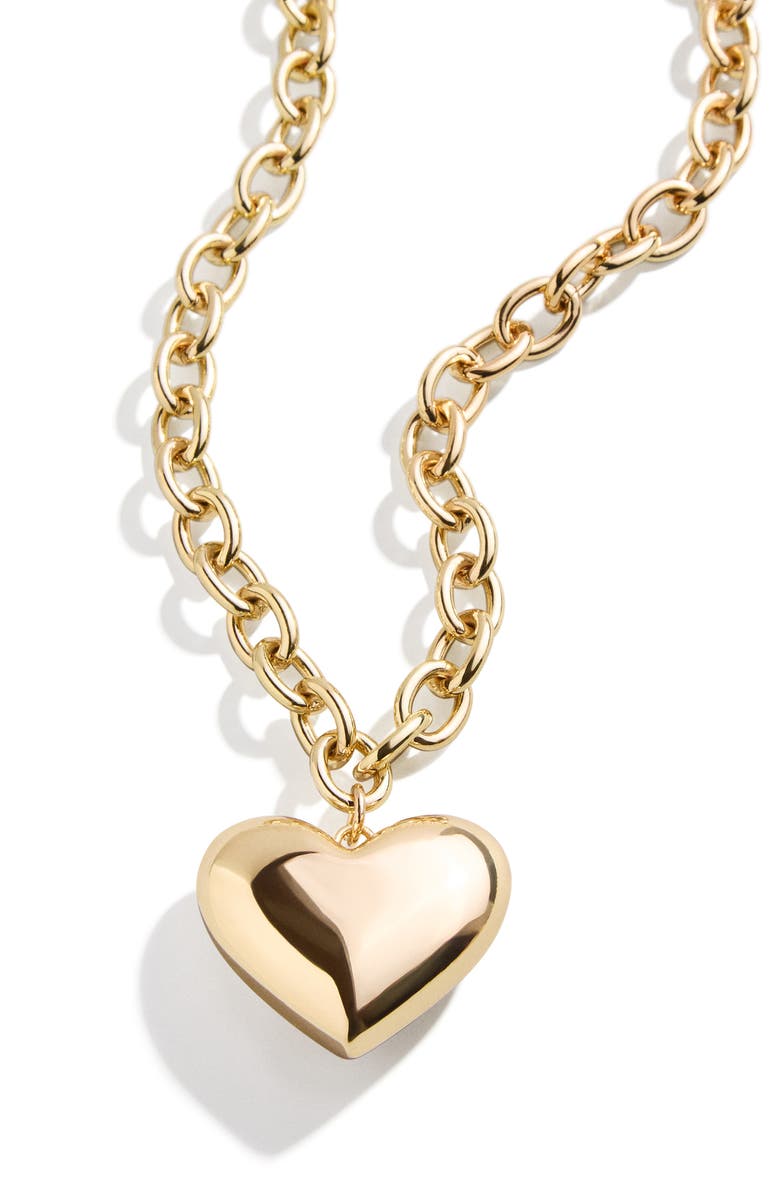 BaubleBar Millie Heart Pendant Necklace, Main, color, Gold