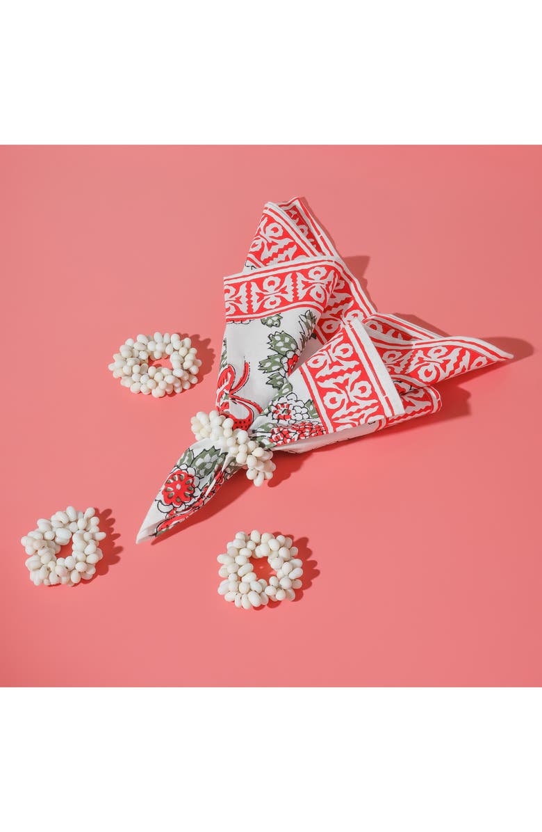 Tiramisu Sculpted Cloud Cluster Set of 4 Napkin Rings, Alternate, color, 