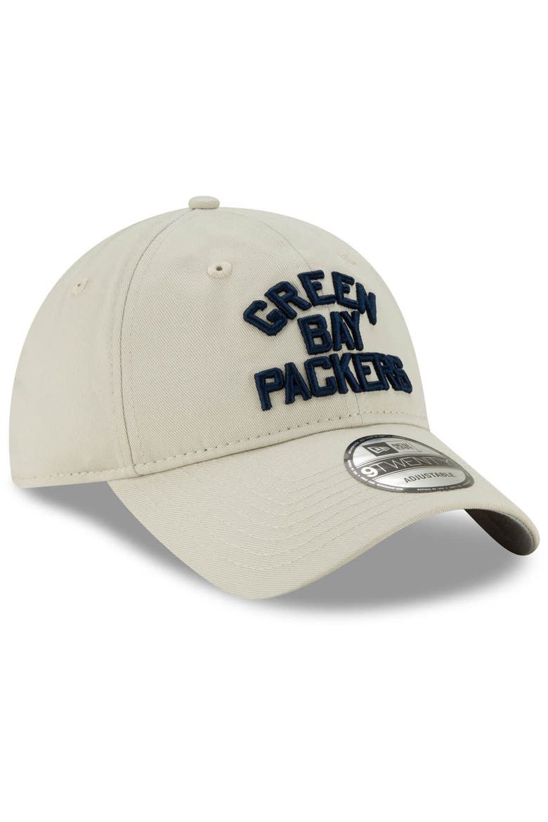 Men's New Era Khaki Green Bay Packers Wordmark Playmaker 9TWENTY Adjustable Hat, Alternate, color, Khaki
