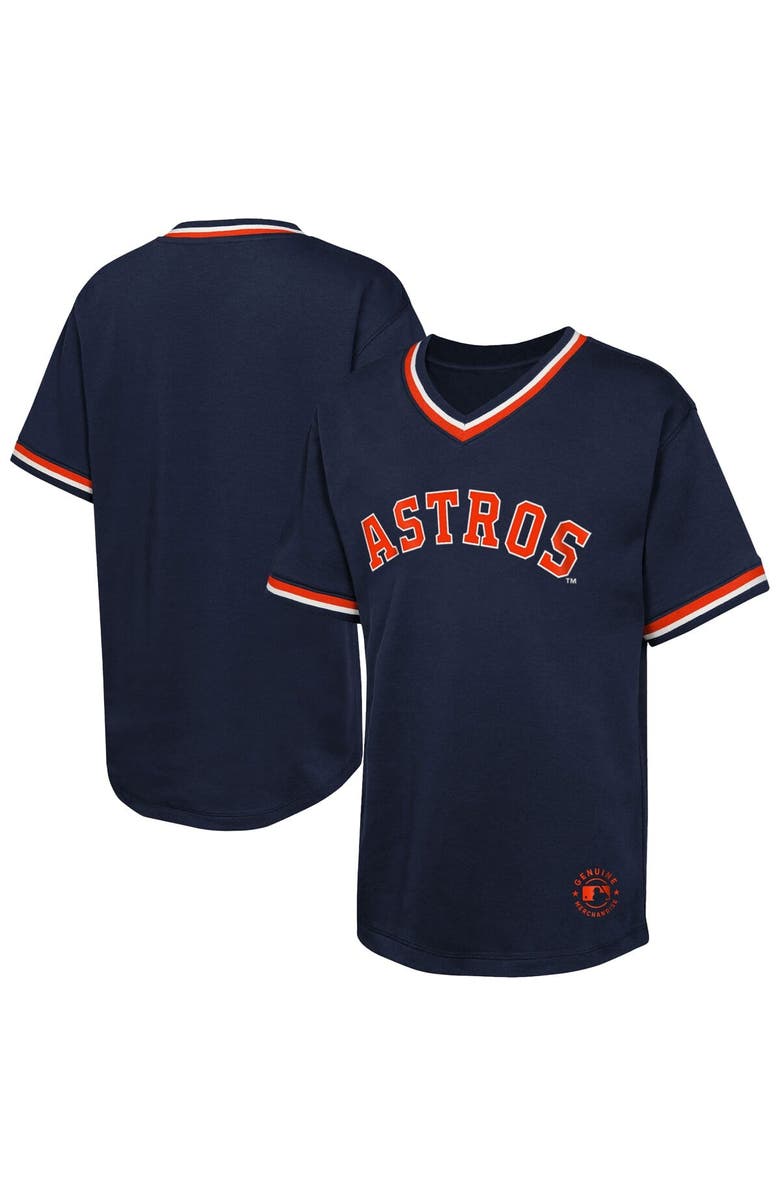 Outerstuff Youth Navy Houston Astros Relief Pitcher V-Neck T-Shirt, Main, color, 