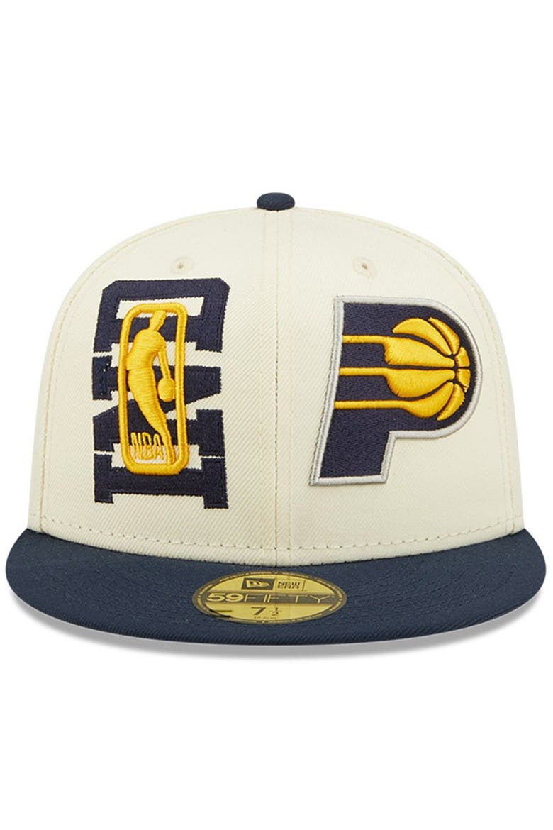 Men's New Era Cream/Navy Indiana Pacers 2022 NBA Draft 59FIFTY Fitted Hat, Alternate, color, Navy