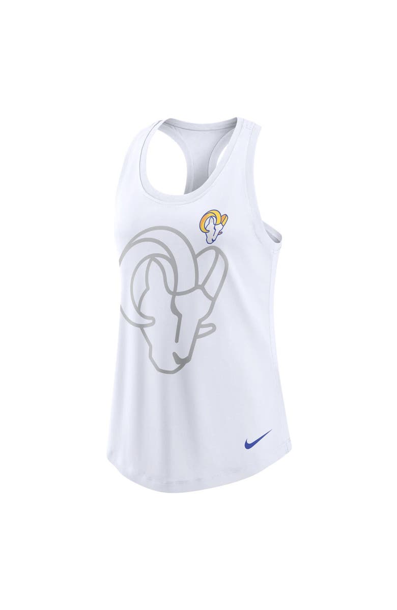 Nike Women's Nike White Los Angeles Rams Tri-Blend Scoop Neck Racerback Tank Top, Alternate, color, White