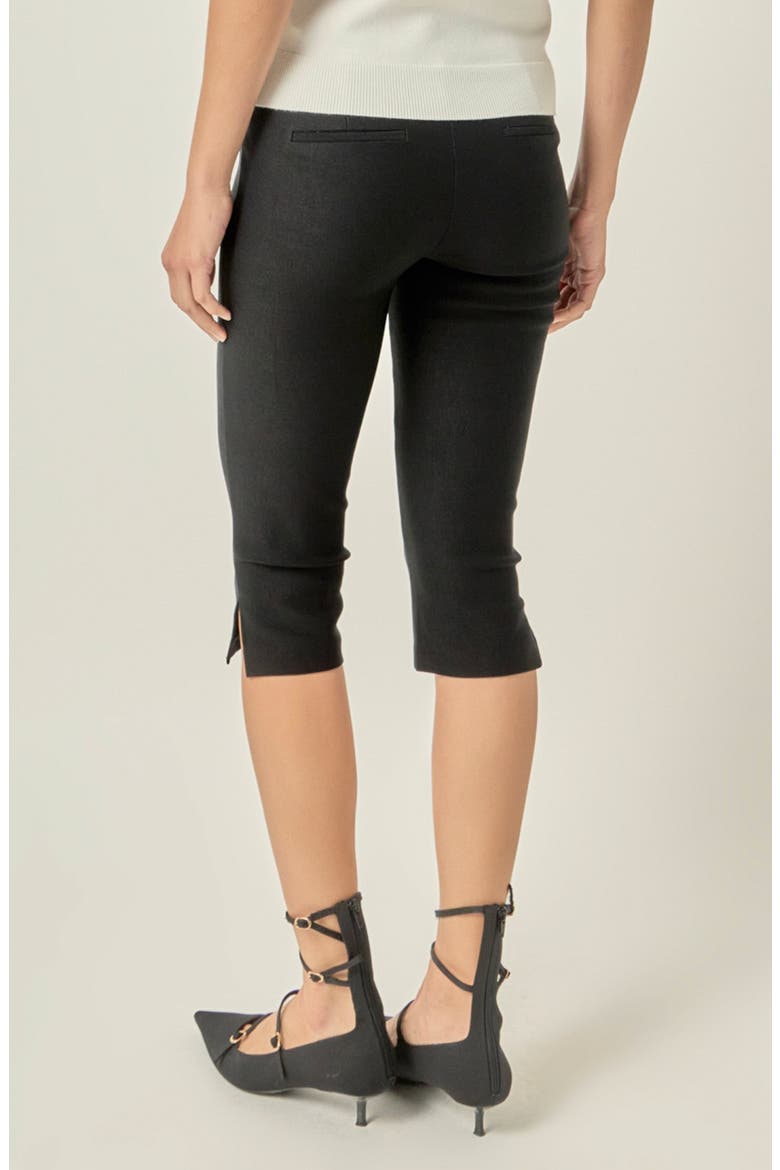 Side Slit Capri Pants, Alternate, color, BLACK