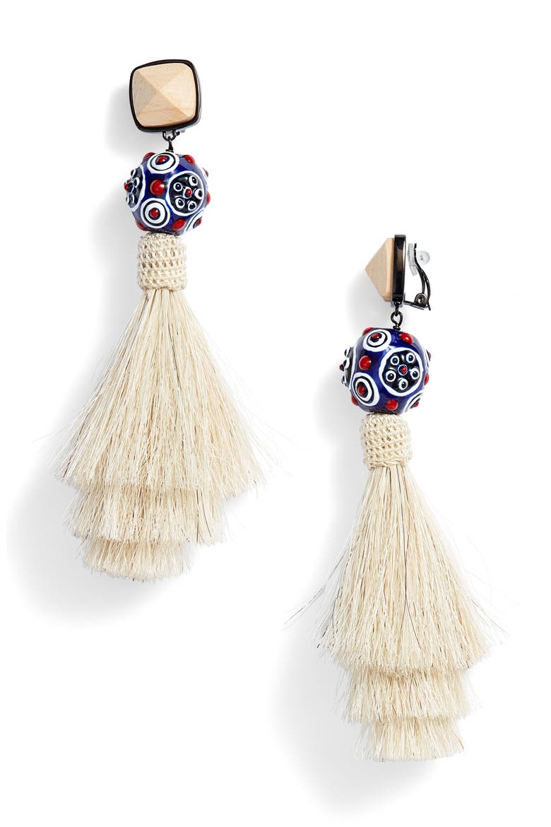 Tassel Earrings, Main, color, NEW IVORY