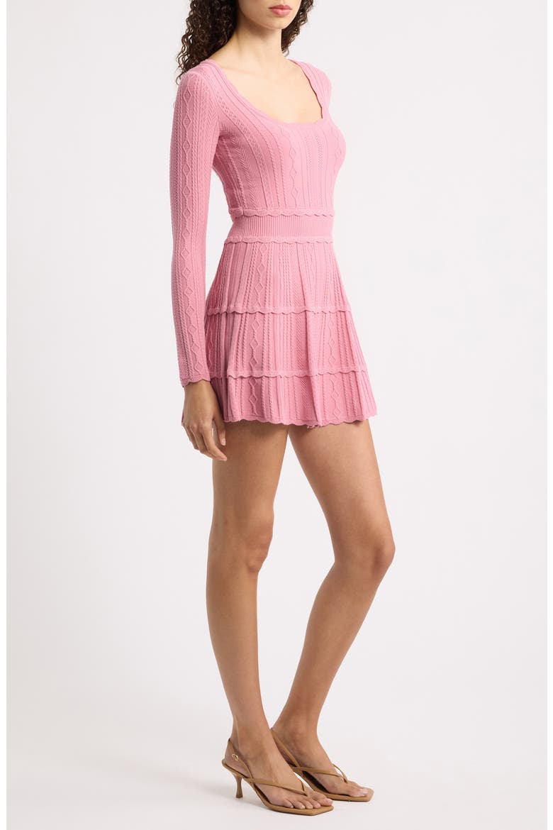 Lunelle Cable Knit Minidress, Alternate, color, PEONY