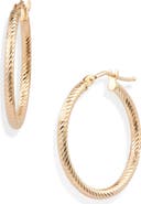 Bony Levy 14K Gold Twisted Rope Hoop Earrings