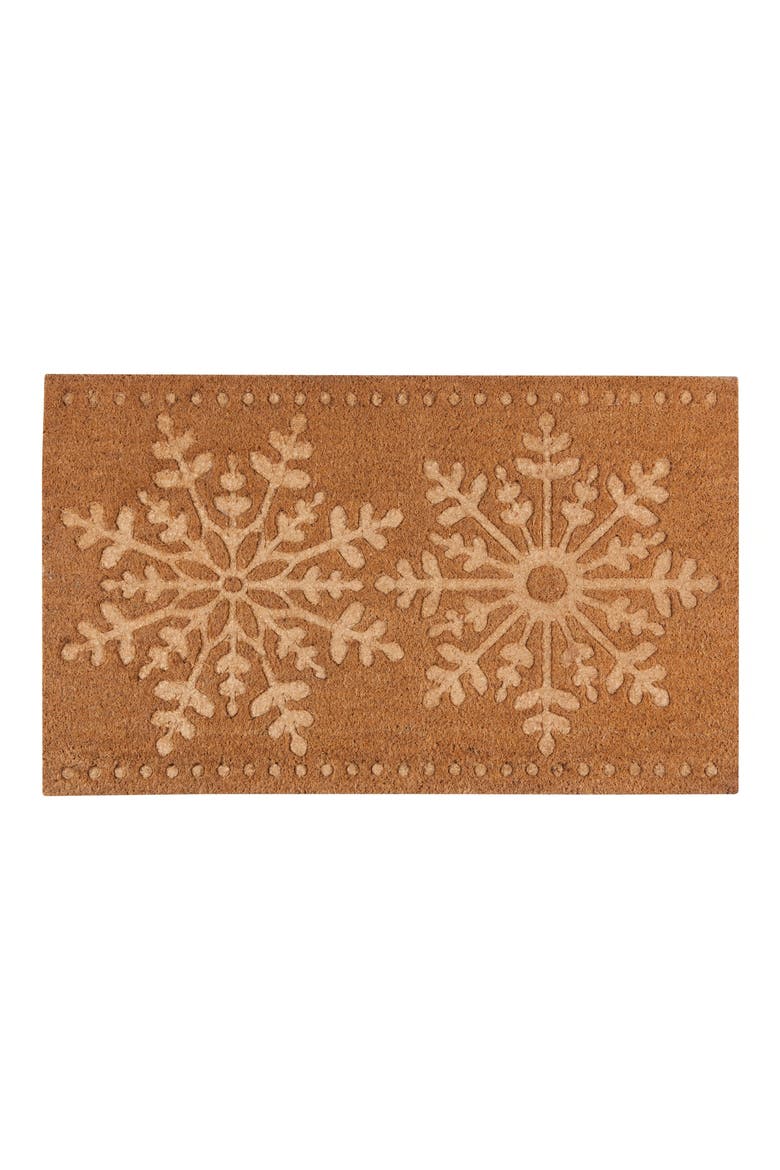 Christmas Snowflake Door Mat, Main, color, GOOD TIDINGS