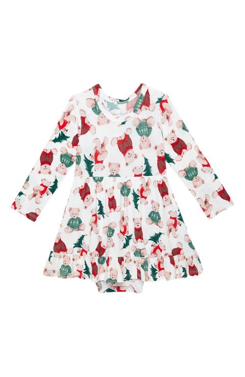 Ruffle Long Sleeve Skirted Bodysuit (Baby)