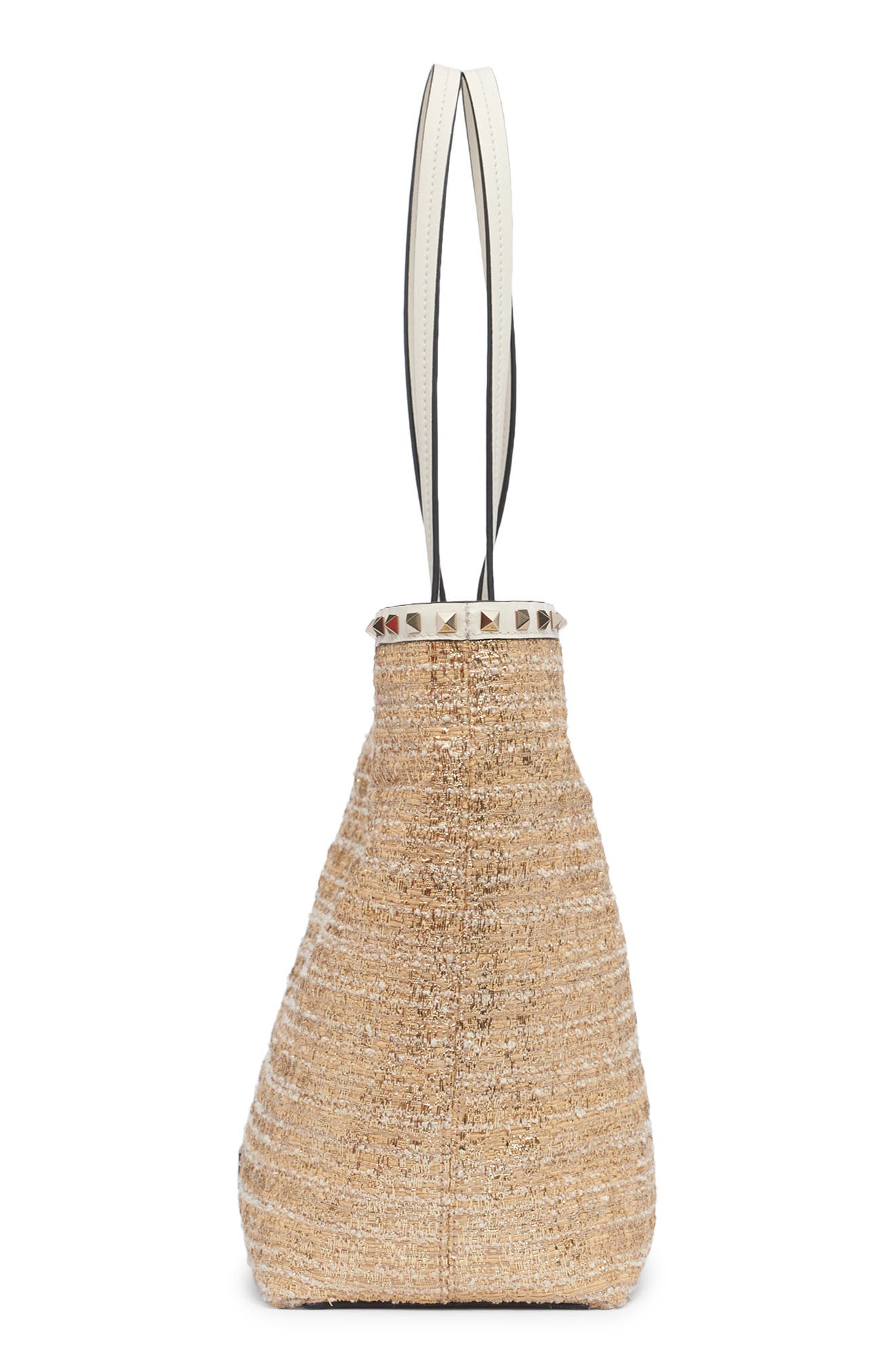 Valentino Garavani Rockstud Metallic Bouclé Tote, Alternate, color, 