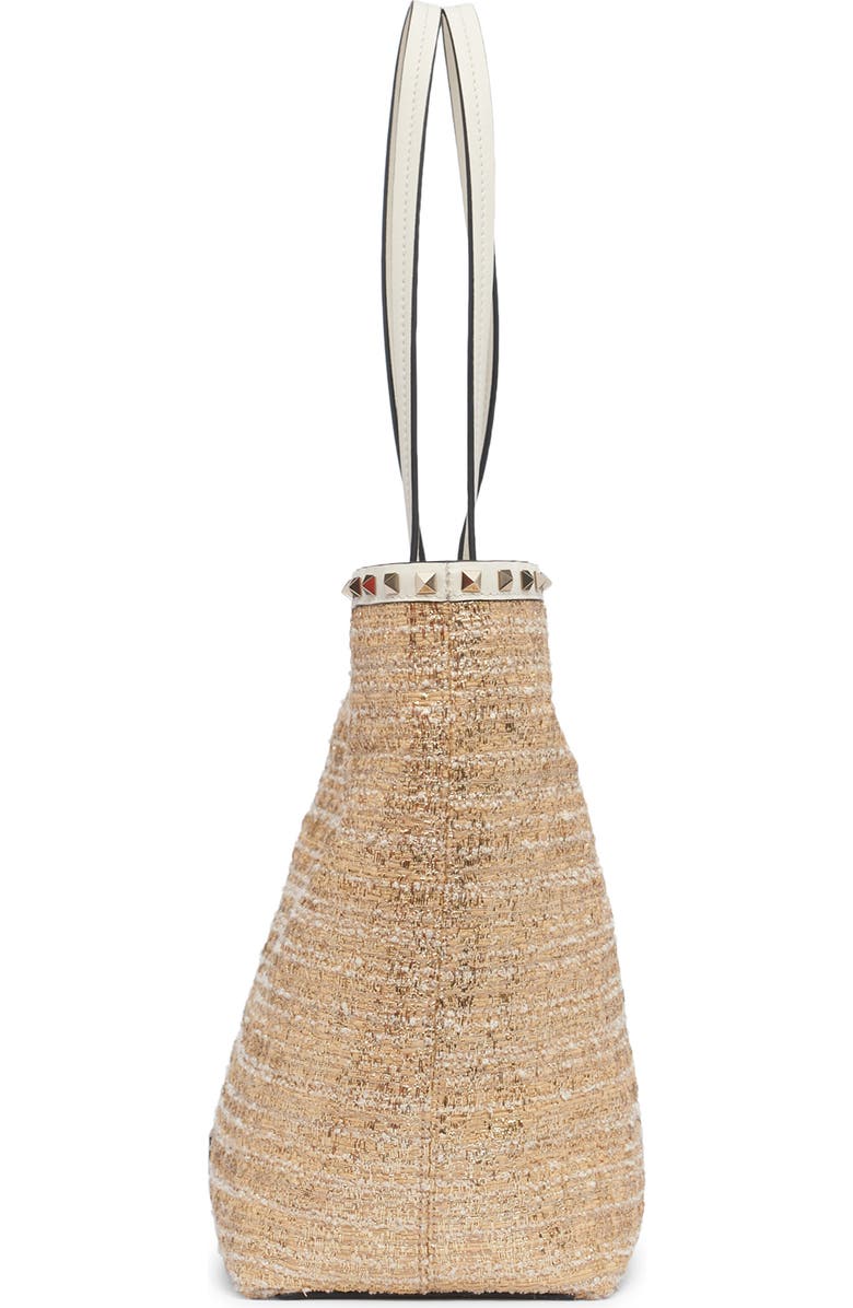 Valentino Garavani Rockstud Metallic Bouclé Tote, Alternate, color,