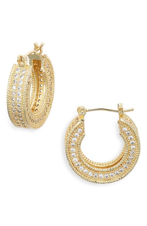 Child Of Wild Art Deco Pavé Hoop Earrings In Gold