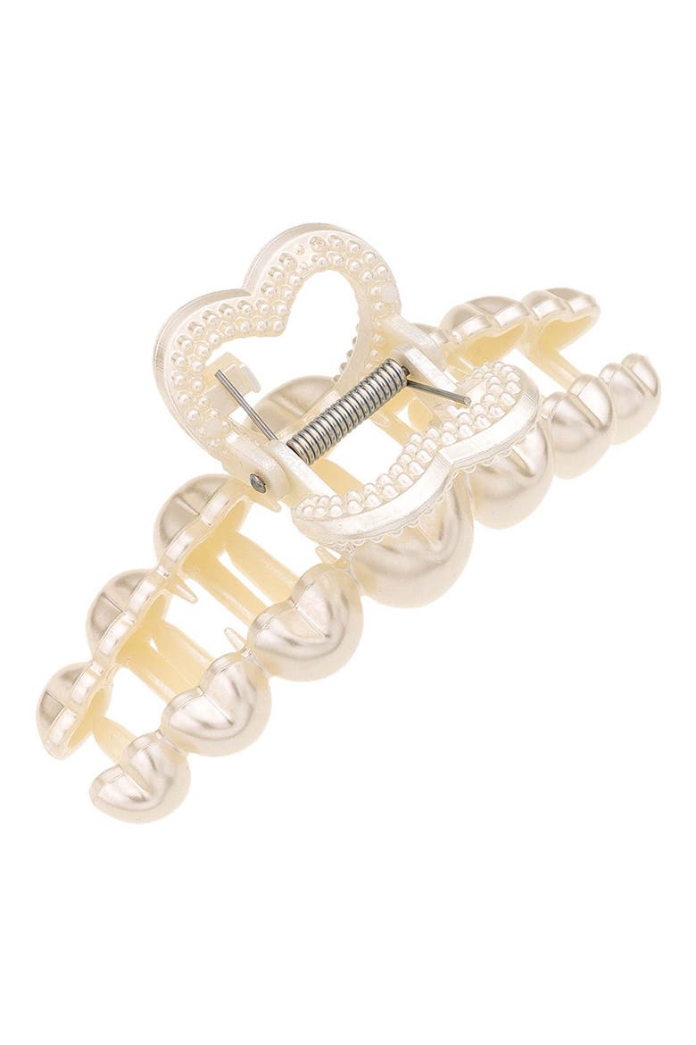 Imitation Pearl Jaw Clip, Alternate, color, WHITE
