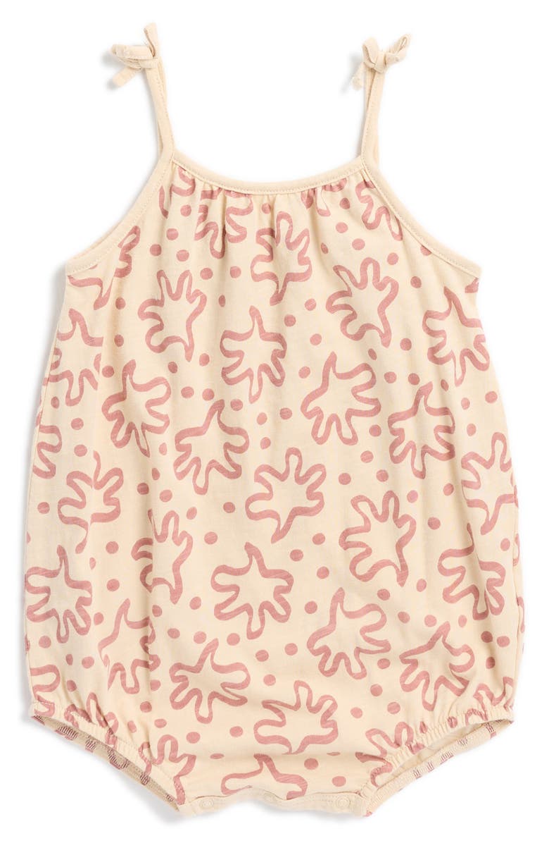 Rylee + Cru Kids' Nala Tie Strap Cotton Romper, Main, color, Abstract