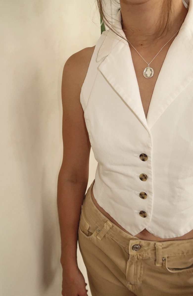 Joiana Jewelry Stamp Coin Necklace, Alternate, color, White Silver