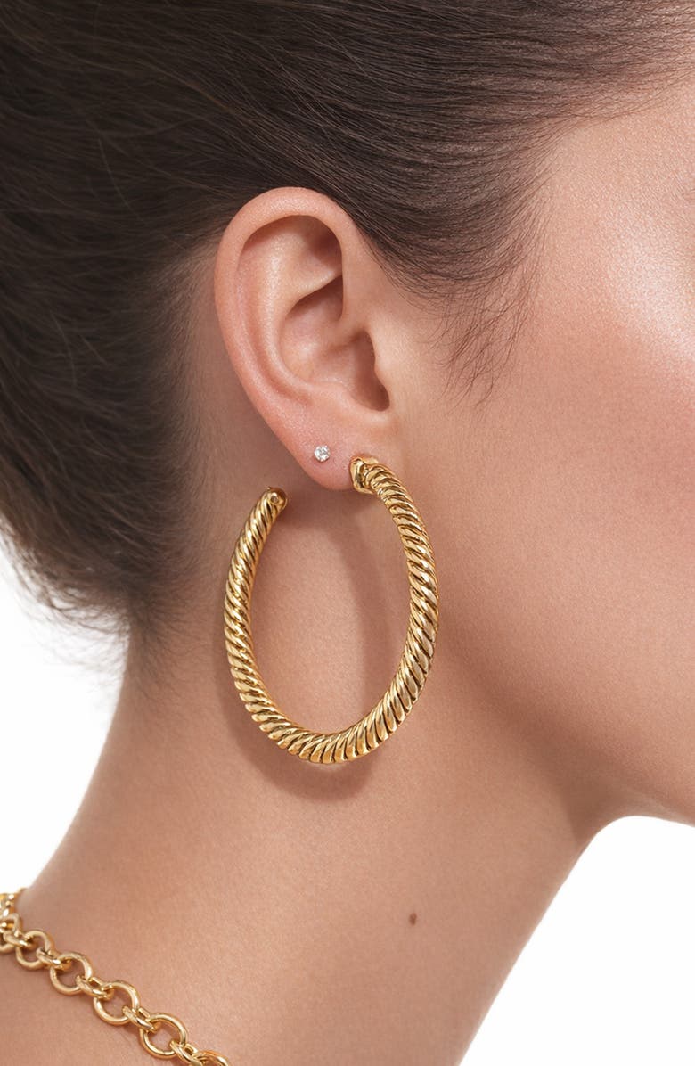 The M Jewelers The Kaia Twist Hoop Earrings, Alternate, color, Gold