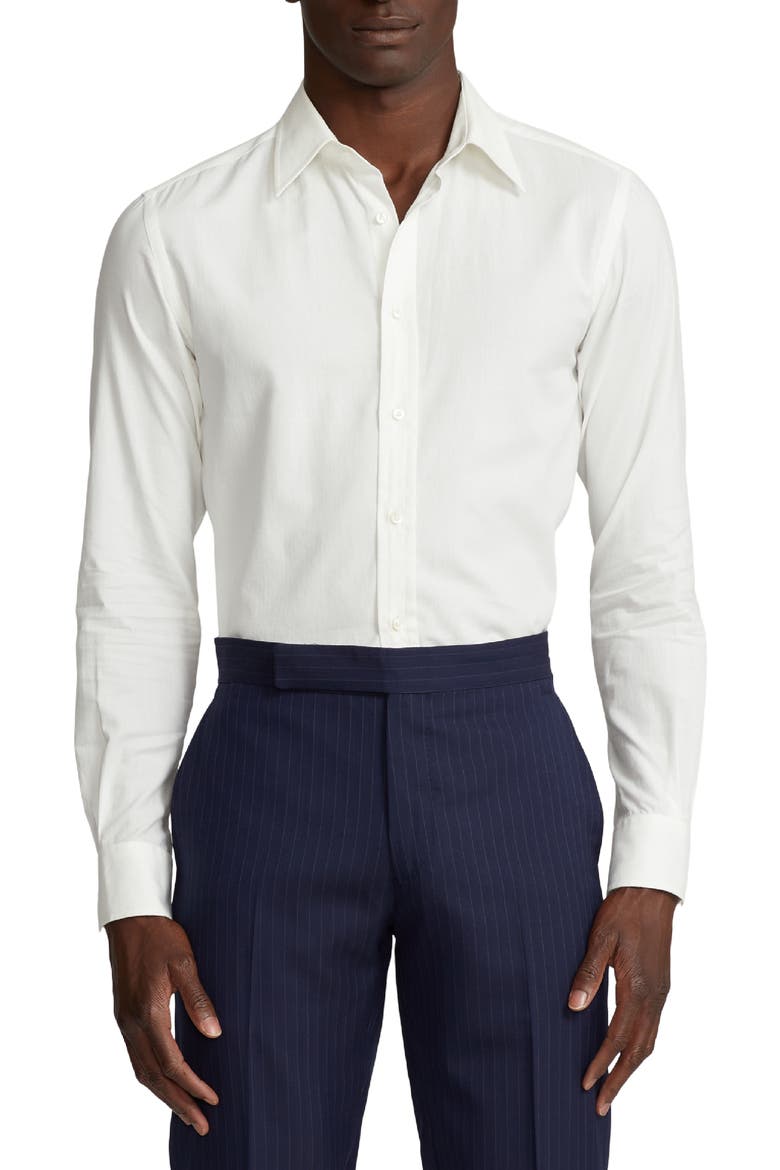 Aston Cotton Poplin Button-Up Shirt, Main, color, WHITE