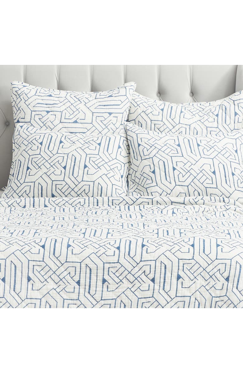 ELISABETH YORK 20" x 26" Marlowe Storm Geometric Cotton Standard Pillow Sham, Alternate, color, White