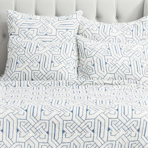 Elisabeth York 20" X 26" Marlowe Storm Geometric Cotton Standard Pillow Sham In White