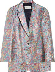 Dries Van Noten Floral Jacquard Lamé Blazer