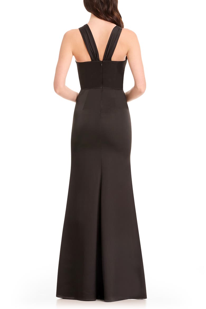 Rosalia Sleeveless Satin Gown, Alternate, color, BLACK