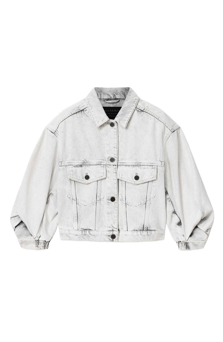 AllSaints Luca Boxy Denim Jacket, Alternate, color, Bleached Grey