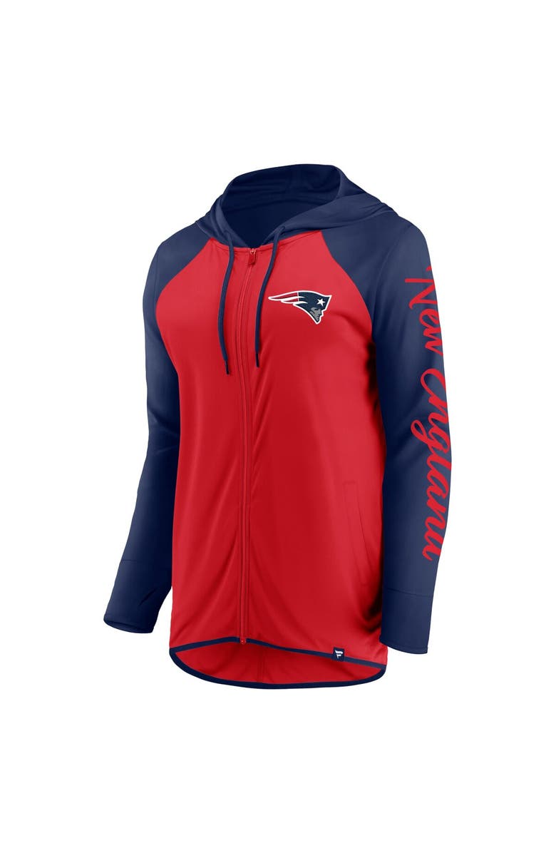 FANATICS Women's Fanatics Red/Navy New England Patriots Script Full-Zip Hoodie, Alternate, color, Red