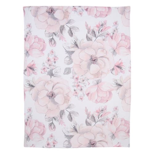 Lambs & Ivy Botanical Baby Watercolor Floral Fleece Baby Blanket In Pink