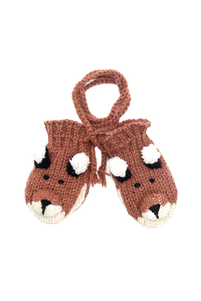 Fox Mittens, Main, color, Brown